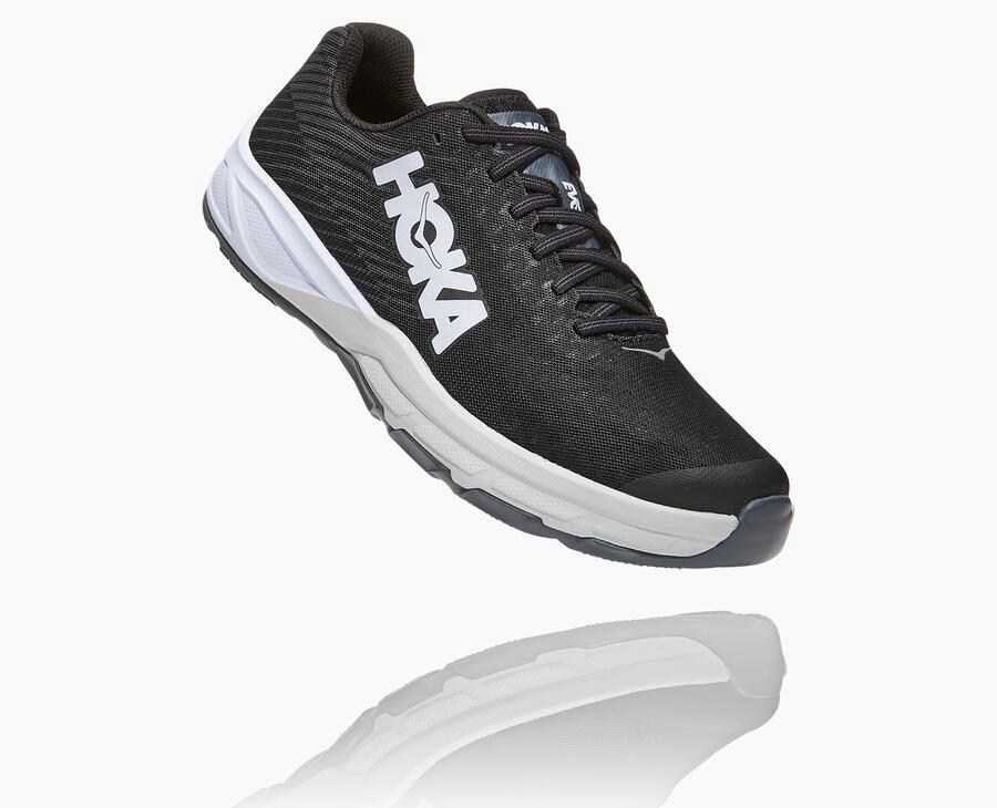 Running Shoes Mens - Hoka One One EVO Carbon Rocket - Black/White - JTVOBEU-67